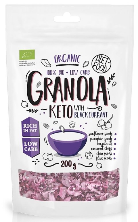 GRANOLA CZARNA PORZECZKA KETO BIO 200 g - DIET-FOOD GRANOLA CZARNA PORZECZKA KETO BIO 200 g - DIET-FOOD