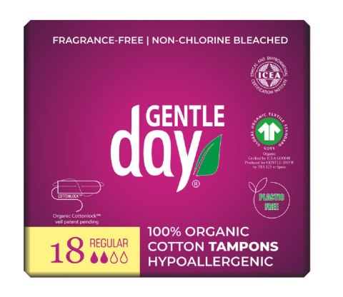 TAMPONY ZE 100 % BAWEŁNY EKOLOGICZNEJ - REGULAR 18 szt. - GENTLE DAY TAMPONY ZE 100 % BAWEŁNY EKOLOGICZNEJ - REGULAR 18 szt. - GENTLE DAY