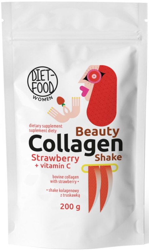 SHAKE KOLAGENOWY Z WITAMINĄ C I TRUSKAWKĄ 200 g - DIET-FOOD (WOMEN) SHAKE KOLAGENOWY Z WITAMINĄ C I TRUSKAWKĄ 200 g - DIET-FOOD (WOMEN)