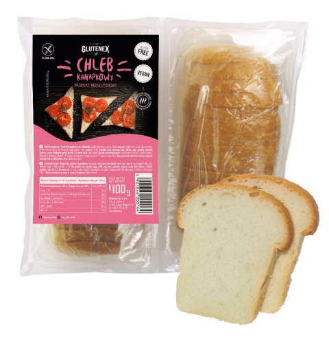 CHLEB KANAPKOWY KROJONY BEZGLUTENOWY (2 szt.) 400 g - GLUTENEX CHLEB KANAPKOWY KROJONY BEZGLUTENOWY (2 szt.) 400 g - GLUTENEX
