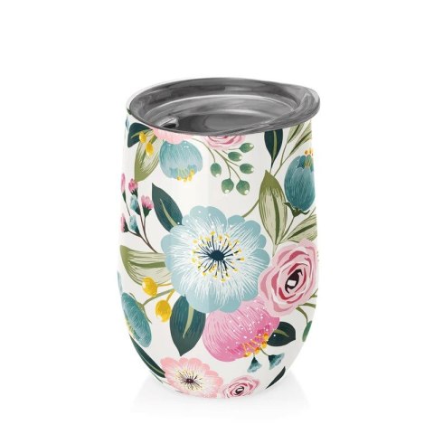 KUBEK TERMICZNY Z POKRYWKĄ PASTELOWE KWIATY 420 ml - CHIC-MIC KUBEK TERMICZNY Z POKRYWKĄ PASTELOWE KWIATY 420 ml - CHIC-MIC