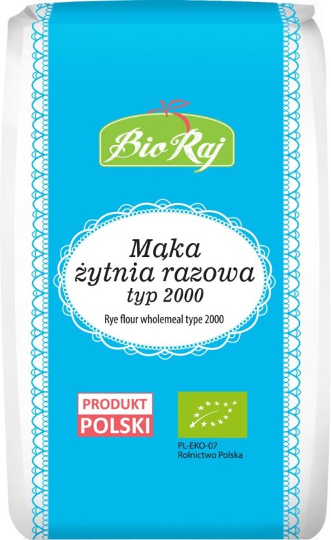 MĄKA ŻYTNIA RAZOWA TYP 2000 BIO (POLSKA) 1 kg - BIO RAJ MĄKA ŻYTNIA RAZOWA TYP 2000 BIO (POLSKA) 1 kg - BIO RAJ