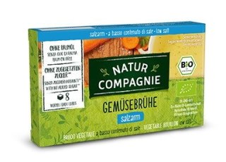 BULION - KOSTKI WARZYWNE BEZ DODATKU CUKRÓW O NISKIEJ ZAWARTOŚCI SOLI BIO (8 x 8,5 g) 68 g - NATUR COMPAGNIE