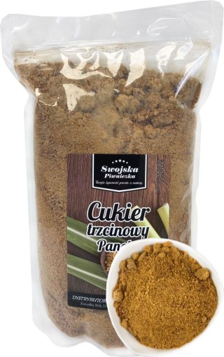 PANELA (Muscovado) CUKIER SUROWY TRZCINOWY Z SOKU TRZCINY CUKROWEJ 1KG SWOJSKA PIWNICZKA