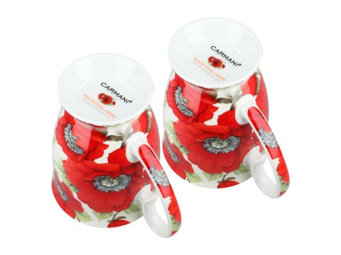 Kpl. 2 kubków w sercu - Maki