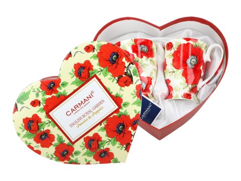 Kpl. 2 kubków w sercu - Maki