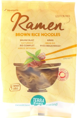 MAKARON (RYŻOWY RAZOWY) NOODLE RAMEN BEZGLUTENOWY BIO 280 g - TERRASANA