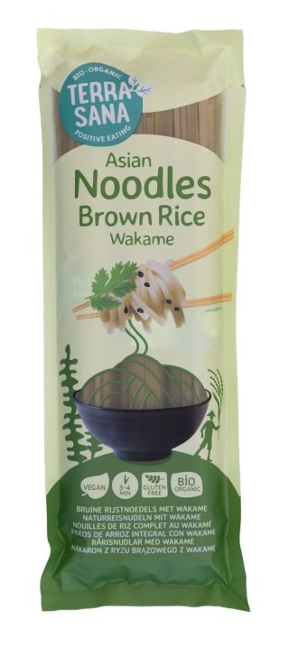 MAKARON (RYŻOWY RAZOWY Z WAKAME) NOODLE SPAGHETTI BEZGLUTENOWY BIO 250 g - TERRASANA