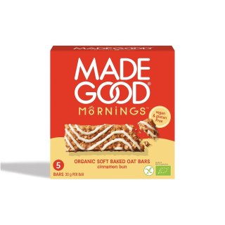 BATONIKI OWSIANE SOFT Z CYNAMONEM BEZGLUTENOWE BIO (5 x 30 g) 150 g - MADEGOOD MORNINGS