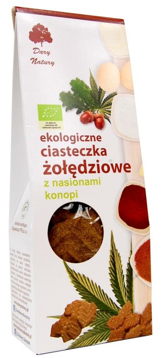 CIASTKA ŻOŁĘDZIOWE Z NASIONAMI KONOPI BIO 100 g - DARY NATURY