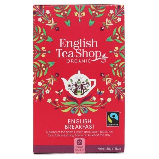 HERBATA CZARNA ENGLISH BREAKFAST FAIR TRADE BIO (20 x 2,5 g) 50 g - ENGLISH TEA SHOP ORGANIC