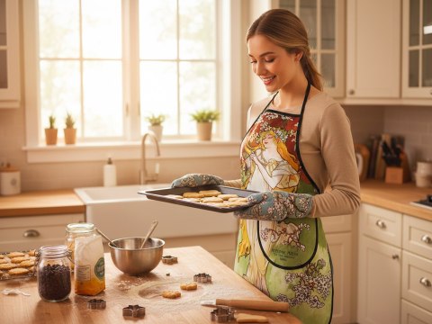 Fartuszek kuchenny - A. Mucha, Wiosna (CARMANI)