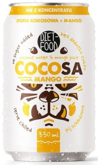 WODA KOKOSOWA Z SOKIEM Z MANGO 330 ml - DIET-FOOD (COCOSA)