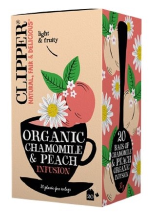 HERBATKA RUMIANKOWA O SMAKU BRZOSKWINIOWYM BIO (20 x 1,5 g) 30 g - CLIPPER