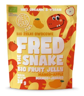 ŻELKI MANGO - JABŁKO BEZ ŻELATYNY BIO 30 g - DIET-FOOD (FRED THE SNAKE)