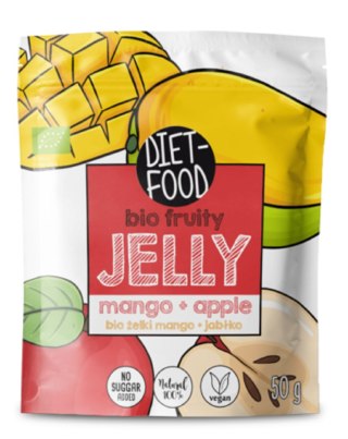 ŻELKI MANGO - JABŁKO BEZ ŻELATYNY BIO 50 g - DIET-FOOD