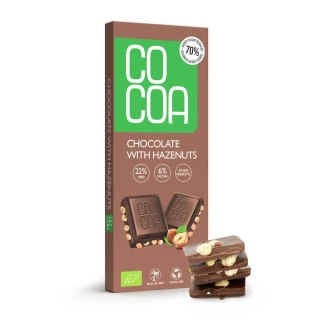 CZEKOLADA Z ORZECHAMI LASKOWYMI BIO 40 g - COCOA