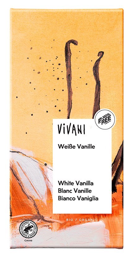 CZEKOLADA BIAŁA Z WANILIĄ BIO 80 g - VIVANI