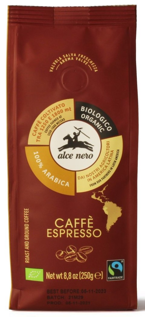 KAWA MIELONA ARABICA 100 % ESPRESSO GÓRSKA FAIR TRADE BIO 250 g - ALCE NERO