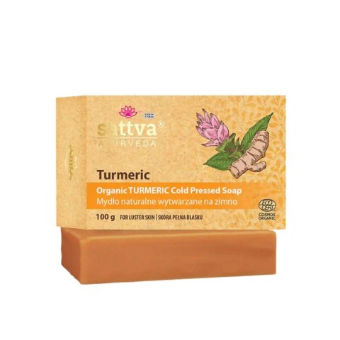 MYDŁO W KOSTCE DO CIAŁA KURKUMA ECO 100 g - SATTVA (AYURVEDA)