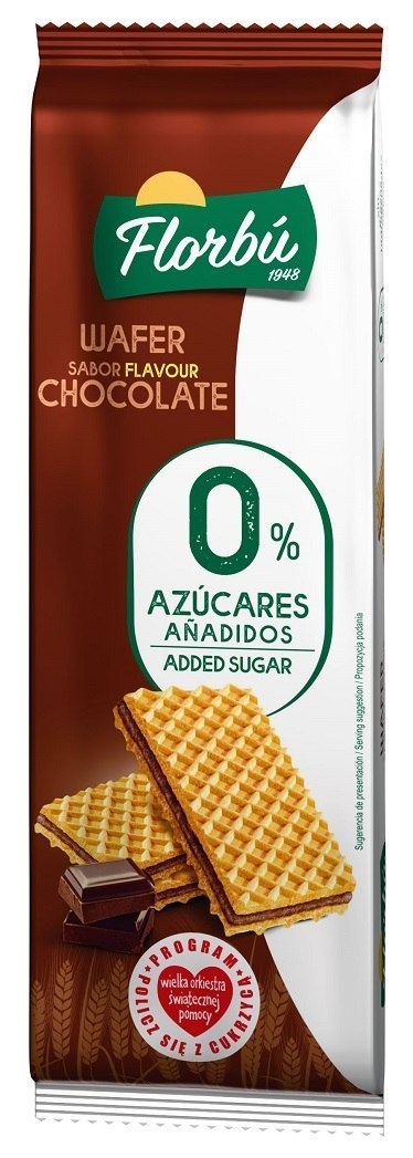 WAFELKI Z KREMEM KAKAOWYM BEZ DODATKU CUKRÓW 150 g - FLORBU