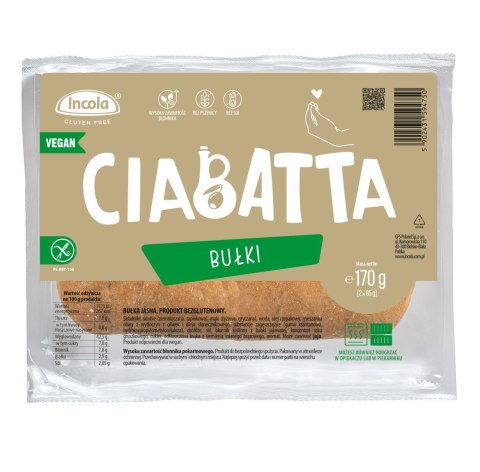 BUŁKI CIABATTA BEZGLUTENOWE (2 szt.) 170 g - INCOLA