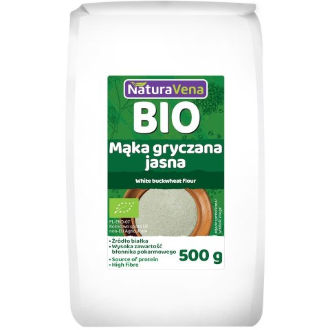 MĄKA GRYCZANA JASNA BEZGLUTENOWA BIO 500 g - NATURAVENA
