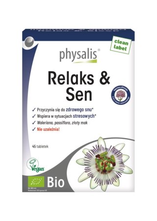 TABLETKI NA RELAKS I SEN BIO 45 szt. - PHYSALIS