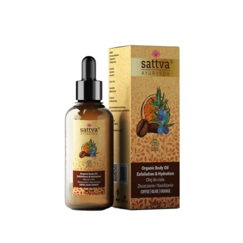 OLEJEK DO CIAŁA KAWA I POMARAŃCZA ZŁUSZCZANIE I NAWILŻANIE ECO 100 ml - SATTVA (AYURVEDA)