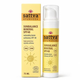 KREM PRZECIWSŁONECZNY SUNBALANCE MINERAL NATURALNY SPF 40 ECO 75 ml - SATTVA (AYURVEDA)