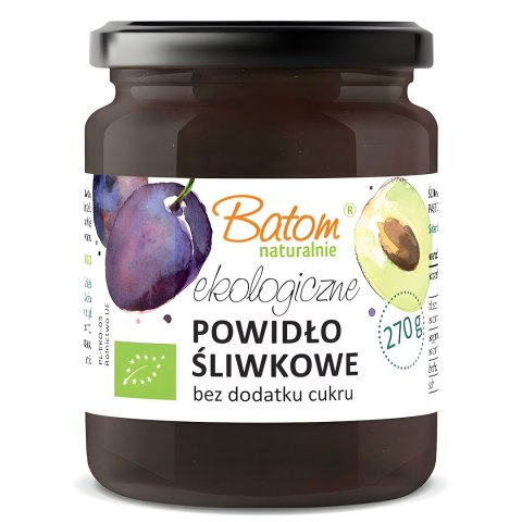 POWIDŁA ZE ŚLIWKI WĘGIERKI BEZ DODATKU CUKRÓW BIO 270 g - BATOM