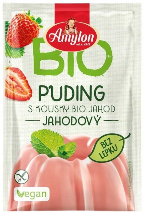 AMYLON Budyń truskawkowy bezglutenowy BIO 40g