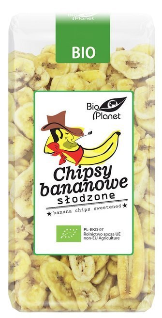 BIO PLANET Chipsy bananowe słodzone BIO 150g