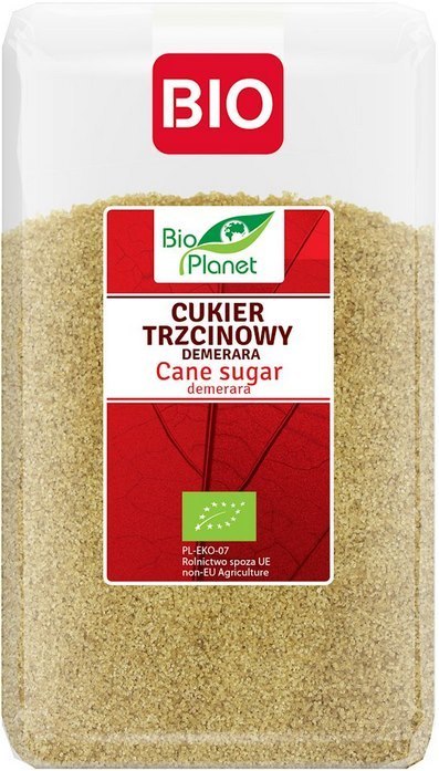 BIO PLANET Cukier trzcinowy brązowy Demerara BIO 1kg