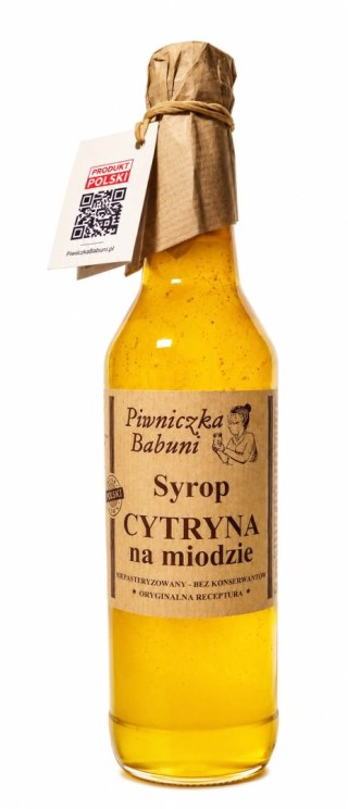 SYROP CYTRYNOWY CYTRYNA NA MIODZIE 500ML PIWNICZKA BABUNI