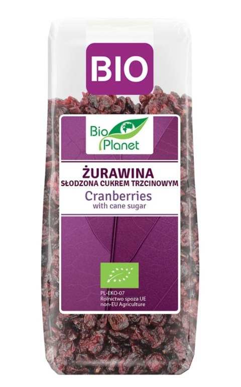 BIO PLANET Żurawina słodzona cukrem trzcinowym BIO 100g