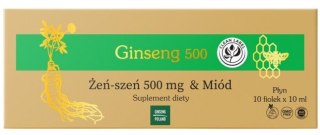 Ginseng 500 żeńszeń + miód 10x10ml fiolki (zielone) GINSENG POLAND