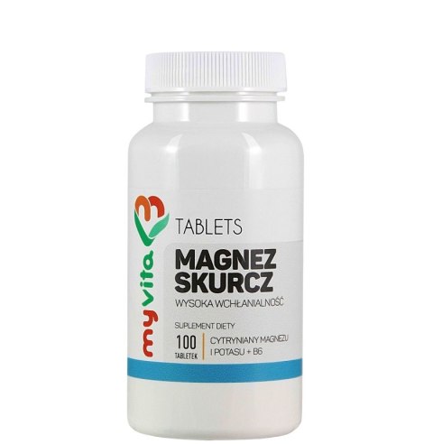 MyVita Magnez Skurcz 100tabl. - Magnez + Potas + Witamina B6
