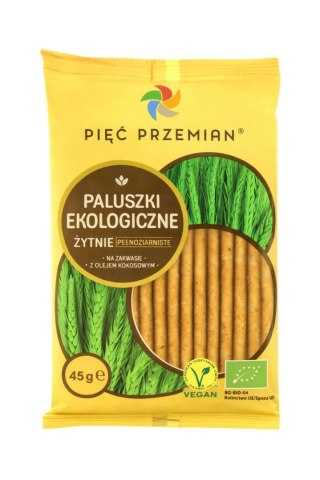 PIĘĆ PRZEMIAN Paluszki żytnie pełnoziarniste BIO 45g