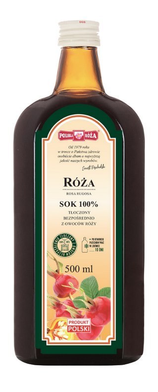 RÓŻA DZIKA sok 100% 500ml bez dodatku cukru POLSKA RÓŻA