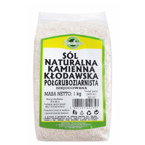 SMAKOSZ Sól kłodawska półgruboziarnista naturalna kamienna niejodowana 1kg