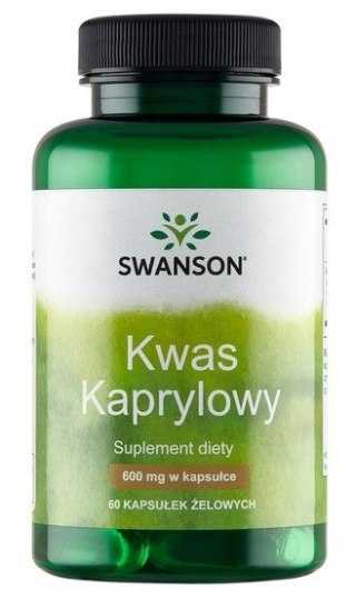 SWANSON Caprylic Acid 600mg, 60sgels. - kwas kaprylowy