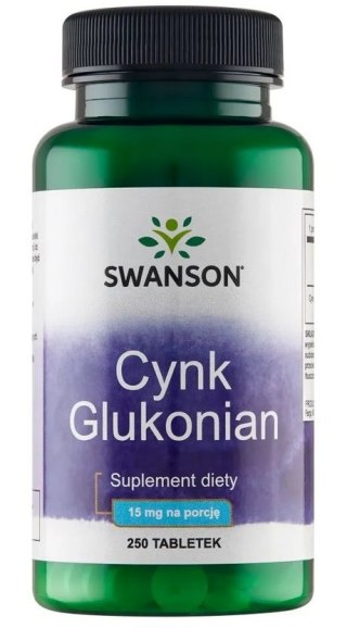 SWANSON Cynk - glukonian 30mg, 250tab.