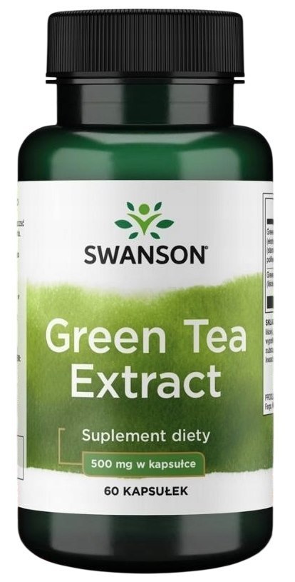 SWANSON Green Tea Extract 500mg, 60kaps. - Ekstrakt z zielonej herbaty