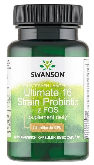 SWANSON Ultimate 16 Strain Probiotic with FOS 60dr vcaps.