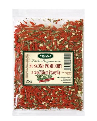 Suszone pomidory+czosnek+bazylia 25g VISANA