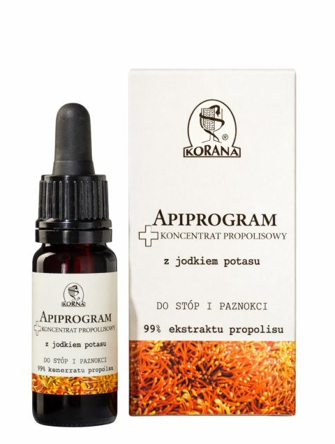 APIPROGRAM Koncentrat propolisowy z jodkiem potasu do stóp i paznokci 10ml KORANA