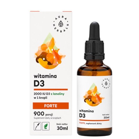 AURA HERBALS Witamina D3 Forte 2000 IU - krople 30ml