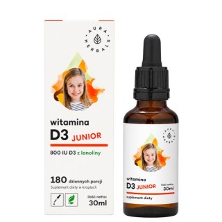 AURA HERBALS Witamina D3 Junior 800IU - krople 30ml