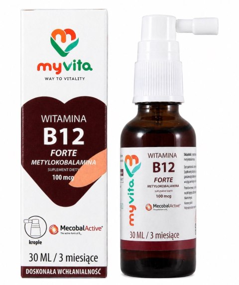 MyVita Witamina B12 100mcg - krople 30ml - Metylokobalamina